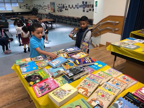 Holiday book fair table